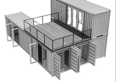 China Luxusbalkon-modulares Versandverpackungs-Haus des Landhaus-20GP zu verkaufen