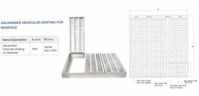 China Singapore Galvanised Vehicular Grating for Manhole with Angle Bar for sale