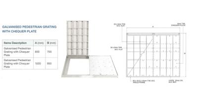 China Singapore Galvaniszed Pedestrian Grating With Chequer Plate for Metal Work for sale