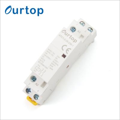 China High Quality Din Rail 25A 2 Pole AC Normally Open Contactor For Household ATC1-2-25 for sale