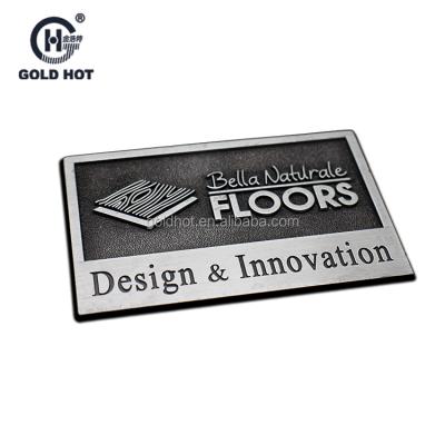 China New Design Waterproof Metal Label For Furniture With Adhesive Back Or Legs Fixing With Metal Hardware for sale