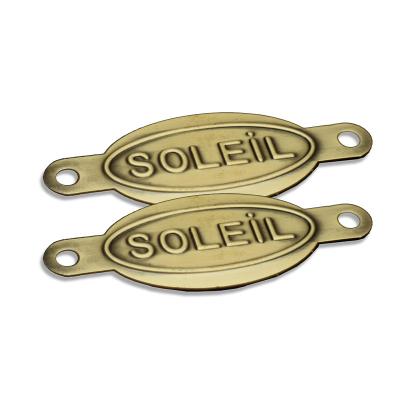 China Custom Wholesale Waterproof Die Cast Oval Metal Name Plate Plating Logo Zinc Alloy Nameplate for sale