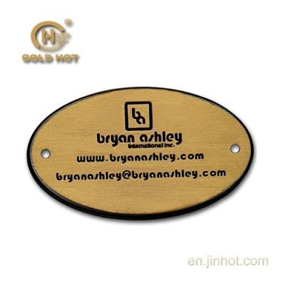 China Waterproof Copper Metal Brush Logo Hardware Old Brass Antique Plate With Hole For Furniture And Machine for sale