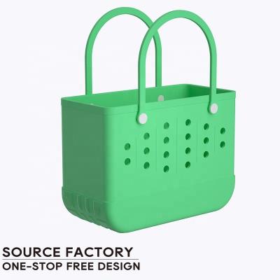 China Fashion New Arrival Wholesale Waterproof For Bogg Bags Fashion Eva Plastic Beach Bag PVC Holes Custom Rubber Totes Big Size for sale