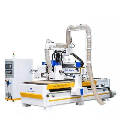 China Garment Shops ATC 1325 New Design Ball Driven Screw Nesting CNC Router Cabinet Making Machinery With Two Disc Tool Magazines for sale