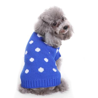 China Wholesale Assorted New Winter Stitch Pet Clothes Designer Pet Clothes Sweater Rabbits Woolen Fabrics Customs Viable Blue Warm Clothes for sale