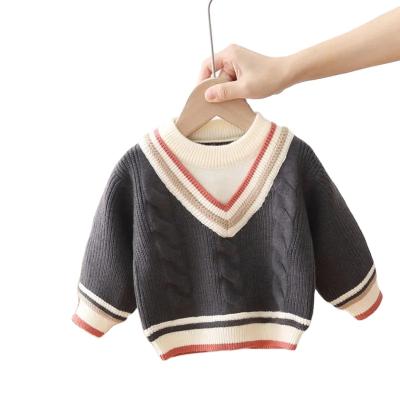 China Anti-Wrinkle Counter Quality Children's Sweater Solid Color Solid Color Choker Neck Sweater Drop Top Korean Children's Knitting Children's Sweaters New for sale