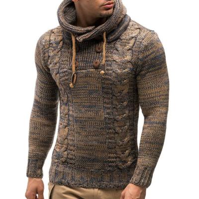 China Factory Wholesale 2021 Fashion Breathable Cable Autumn And Winter New Male Sweater Knitting Thin Sleeve Long Hooded Knit Sweaters Men for sale