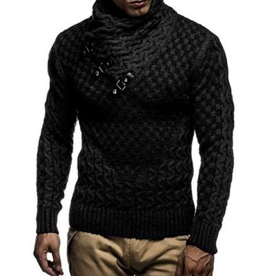 China New Good Quality Long Sleeve High Neck Mens Sweaters Breathable Fashion Winter Knit Thick Warm Turtle Neck Pullover Men Slim Fit Sweater for sale