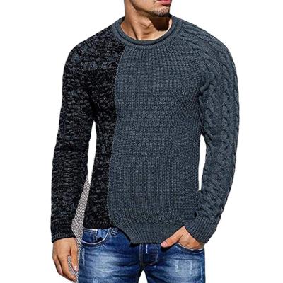 China Autumn Winter Trendy Men's Quilted Pullover Sweater Custom Made Crewneck Sweaters Irregular Long Sleeve Knitted Pullovers For Man for sale