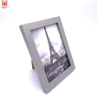 China Simplicity Hot Selling Price MDF Minimalist Gray Rectangle Photo Frame Eiffel Tower Landscape Cheap Picture Frame for sale