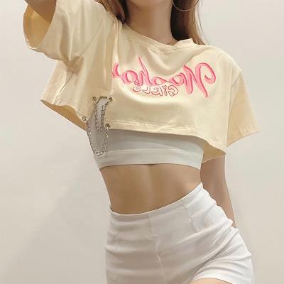 China 2 Piece Vest Cotton QUICK DRY QUICK DRY T-Shirt Printed Short Sleeved 100% T Shirt For Women for sale