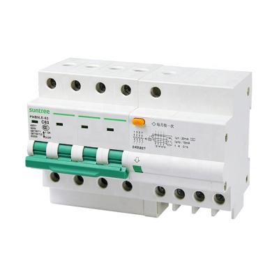 China 63A 400V Residual Current Circuit Breaker Pole elcb RCBO Types By Manufacturers 4.5KA / 6KA for sale