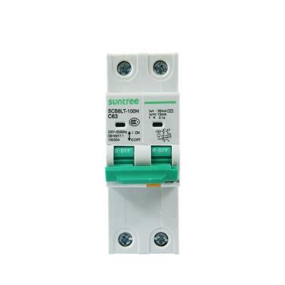 China suntree 63a elcb earth leakage circuit breaker electric rccb single phase 10KA ELCB for sale