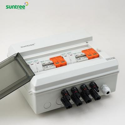 China Waterproof Plastic Solar Power System PV DC 2 String Combiner Box Junction Box 1output 4 Input for sale