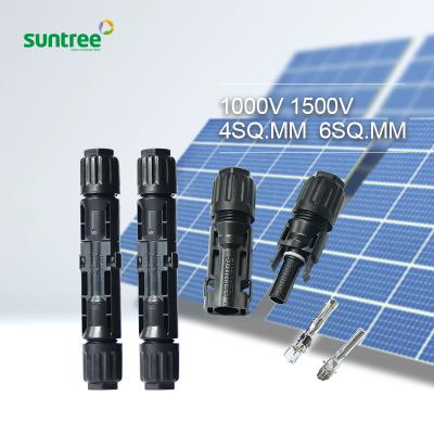 China Solar System 1000V DC Solar Connector Plugged 2.5mm2 4mm2 6mm2 Photovoltaic Cable IP67 PV Connector for sale