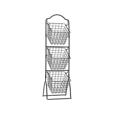 China Matel CLASSIC Three Layers Shelf Storage Demountable Basket Display Fruit and Vegetable Basket Storage for sale