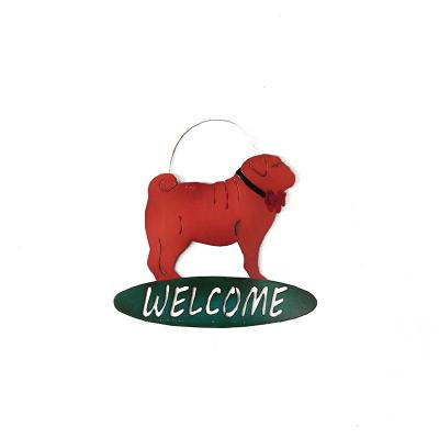 China Europe iron puppy HOME listing wall hanging decoration store garden wall decoration for sale