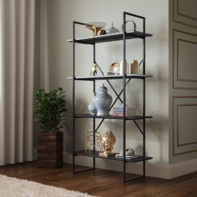 China Metal Stretch Frame Dish Bookcase Decoration Wooden Book Shelves for sale