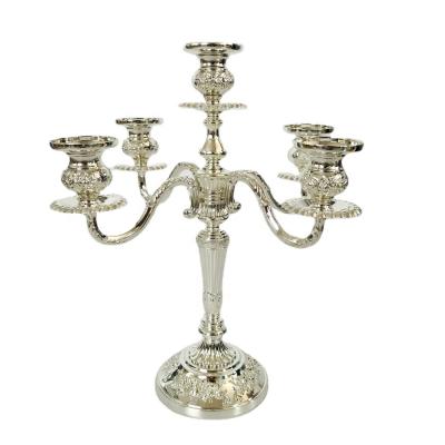 China Europe Wedding Candelabra Tall Color 5 Silver Branch Pointed for sale