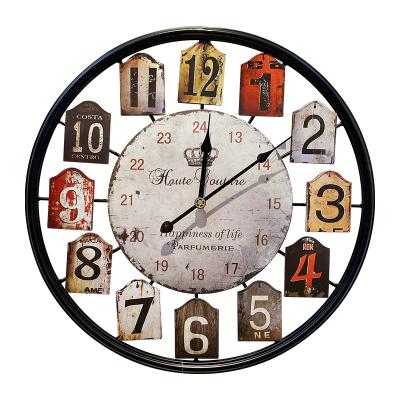 China Custom Cheap Wall Clock Retro Style Home Decor Antique Industrial Style Watch for sale