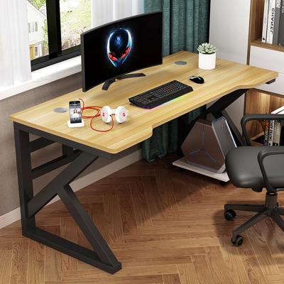 China Large Foldable Steel Frame Wooden Home Office Folding Computer Table Office Workstation for sale