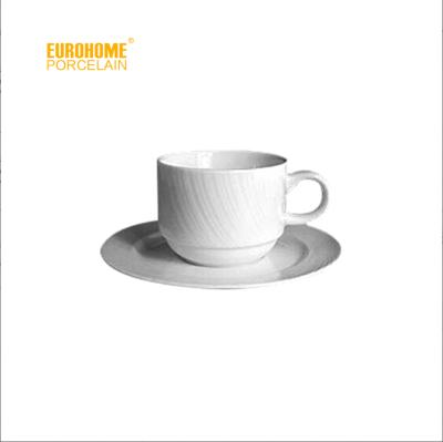 China Eurohome factory restaurant porcelain hotel china tableware round china cup viable cup&saucer for espresso for sale