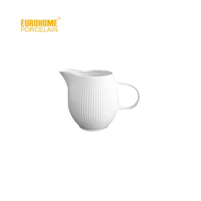 China Eurohome Sustainable Wholesale Use In Hotel 250ml Cow's Milk Pure White Fine Ceramic Creamer for sale