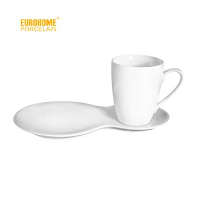 China Eurohome Factory Restaurant Bone China Hotel Porcelain Tableware Viable 300ML Mug And Coffee for sale