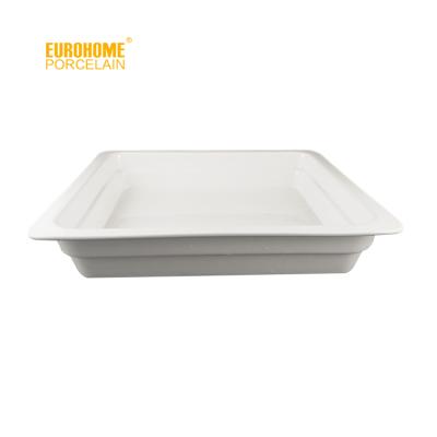 China Eurohome Factory Restaurant Porcelain Hotel Viable Porcelain Dinnerware Rectangular Dish Buffet Dish for sale