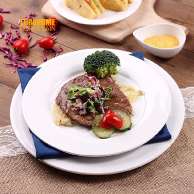 China Sustainable Hotel Restaurant Wedding Banquet White Eurohome Porcelain Dishes for sale