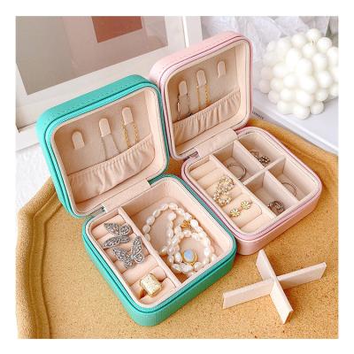 China Small Business travel Packaging Luxury Mini Custom Logo Travel Jewellery Organizer Storage Jewelry Box For Small Business for sale