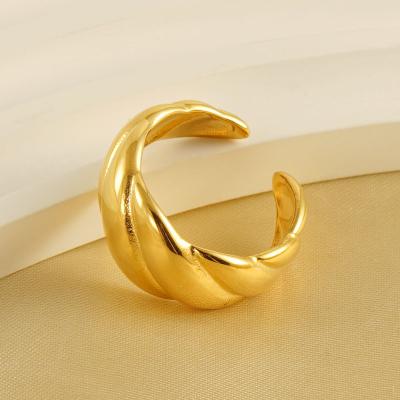 China High Quallity Wholesale Bulk Rings Jewelry for Women with Logo Customization 14K Gold Plated Heart CLASSIC Stainless Steel Gemstone Rings 2pcs for sale