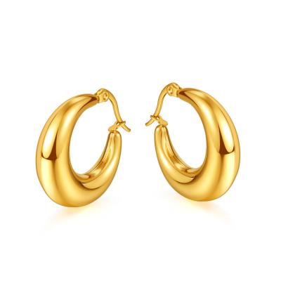 China Other 2023 Trendy Women Earrings Plated Hoop Earrings Gold Hoops Made Wz Stainless Steel Opp Bag Zircon Round Titanium Hook 1 Pc 202 for sale