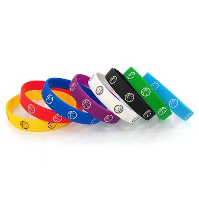 China CLASSIC Wholesale Custom Silicone Wristbands Bracelets Custom Rainbow Rubber Wristbands Rubber Bracelets Glowing In The Dark for sale