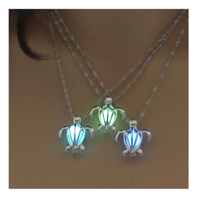 China Religious Irregular square sphere pendant women's alloy noctilucent luminous minimalist accessories halloween light up necklace for sale