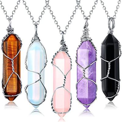 China Europe and America Vintage Crystal Pendant Necklaces for Women Girls Chakra Healing Carnelian Necklace Bohemian Retro Sunflower Necklace for sale