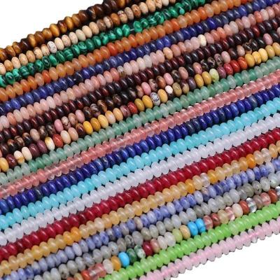 China Fashionable DIY Beads Tiger Eye Turquoise 5x8mm Jade Stone loose Beads DIY Bracelet Abacus Gemstone Natural Stone Beads For Jewelry for sale