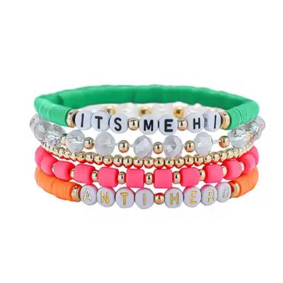 China CLASSIC Jewelry African multicolor soft clay stackable bracelet friendship bracelets with letters for japan market for sale