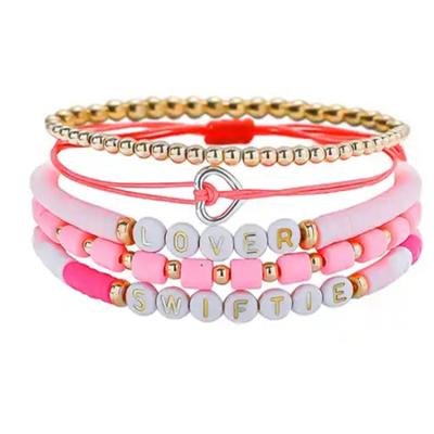 China CLASSIC Personalized Jewelry Wholesale Elastic friendship bracelet letters beads adjustable letter charm women bracelet for sale