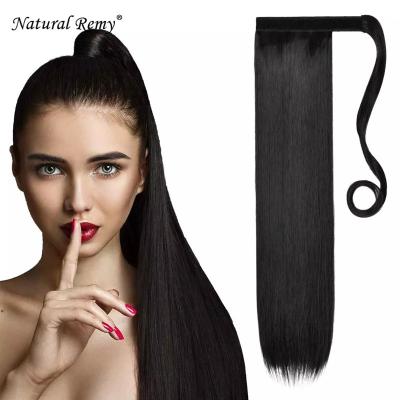 China 100% indian hair straight natural color high quality remy natural pony tail hair pony tail hair for sale