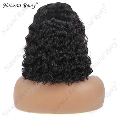 China Water Wave 13x4 Lace Frontal Wig Natural Color Deep Curly 100% Human Hair Lace Wig for sale