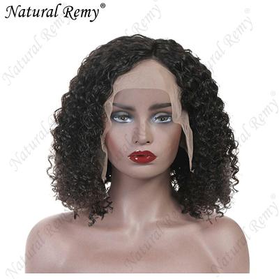 China 100% Water Wave Kinky Curly Hair Wig 13x4 Lace Frontal Wig Natural Color for sale