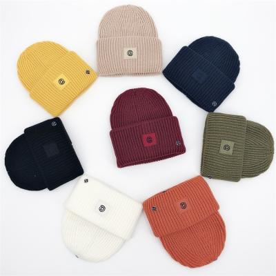 China Fashion wholesale custom high quality unisex thick slouchy knitted beanie hats for sale