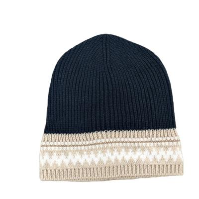 China Fashion Wholesale 100% ACRYLIC Custom Unisex Mens Thick Knitted Beanie Winter Hats for sale