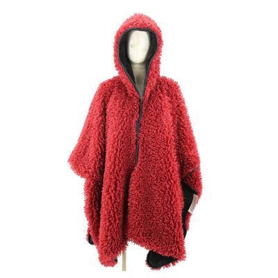 China Custom Made Adult Women Sweater Fashion 100%Polyester Fur Poncho Shawl for sale