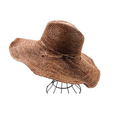 China Promotional Wholesale Fashion Big Brim Character Summer Japanese Paper Straw Hat For Women for sale