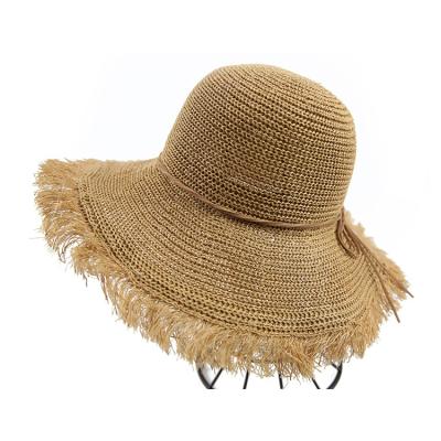 China Character Customize Big Brim Straw Sun Visor Versatile Sun Hat Wholesale for sale