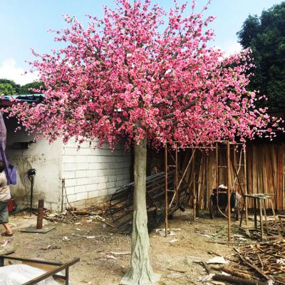 China Minimalist Pink Cherry Peach Blossom Flower Tree Artificial Peach Blossom Tree for sale