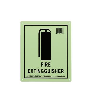 China Roadway Safty Fire Extingguisher Warning Sign Custom Illuminated 12*8